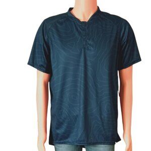 Canari Mens Cycling Shirt L Twilight Blue Topog Map Jersey Stretch Made in USA